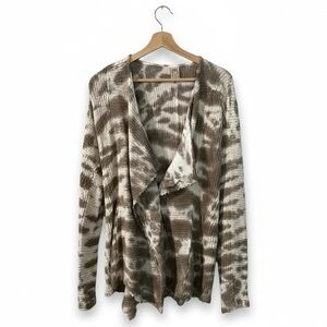 XCVI Nell Cardigan Size XS Tie Dye Draped Dimensional Knit Boucle Ribbed 13646
